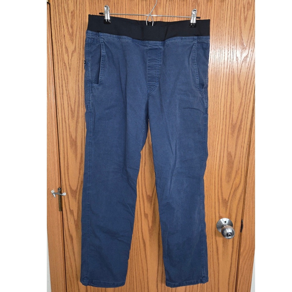 Prana Kanab Climbing Pants Blue Organic Cotton Ripstop Large Lrgx32L